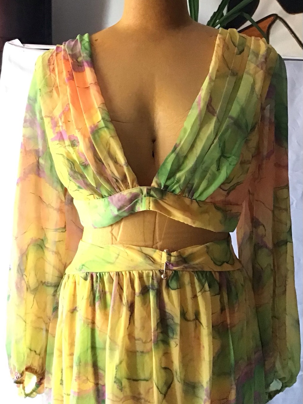 57 Fashion Nova Yellow Combo Willow Maxi Dress - Picture 1 of 9